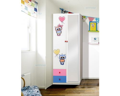 Шкаф 2-х дверный ''Совята'' с зеркалом